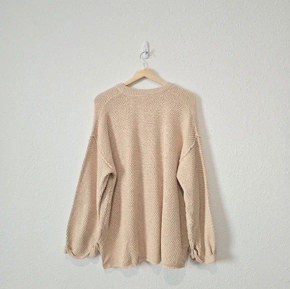 Pink Lily Waffle Knit Henley Sweater XL - Picture 4 of 6